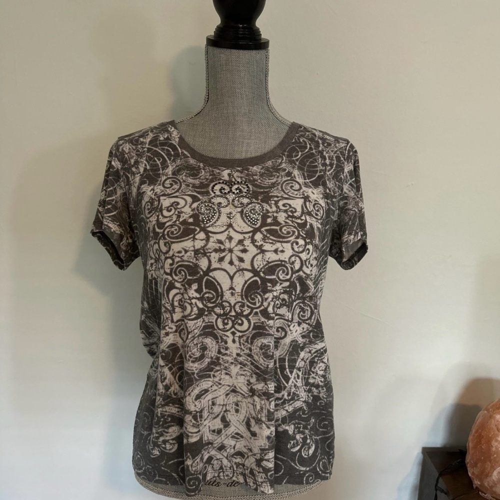 Women's Gray Patterned Top